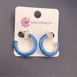Classic Blue Hoop Earrings